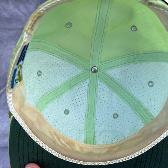 Vintage 1975 Wyoming Open Sponsor Cowboys Pokes Light Green Strapback Hat Cap - Picture 6 of 6